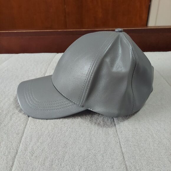 David and Young Gray Faux Leather Hat One Size - Picture 3 of 6